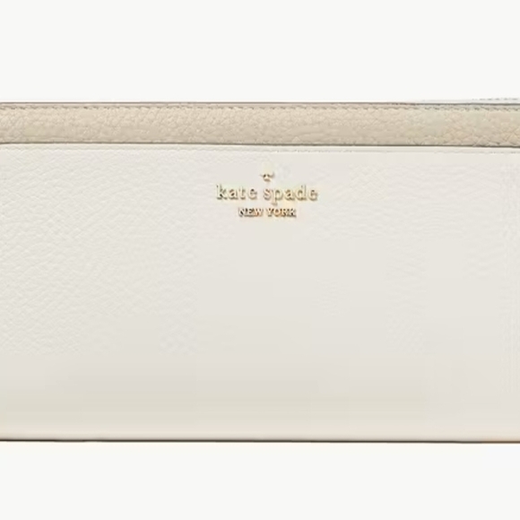 Kate Spade Color Block Cream Wallet with Soft Textured Leather - Picture 3 of 6